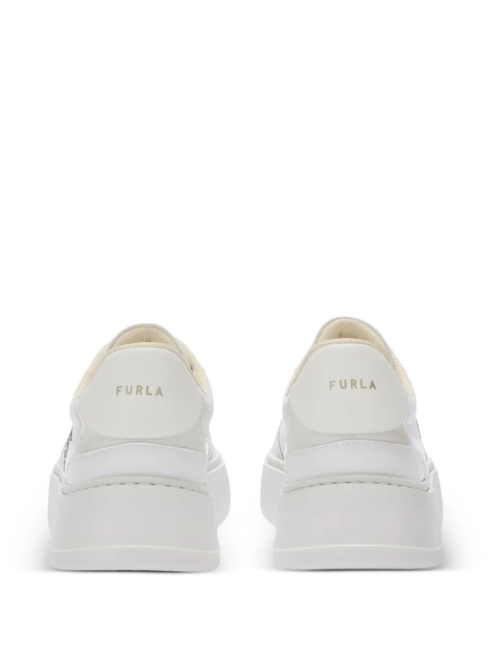Furla logo-glitter sneakers Wit