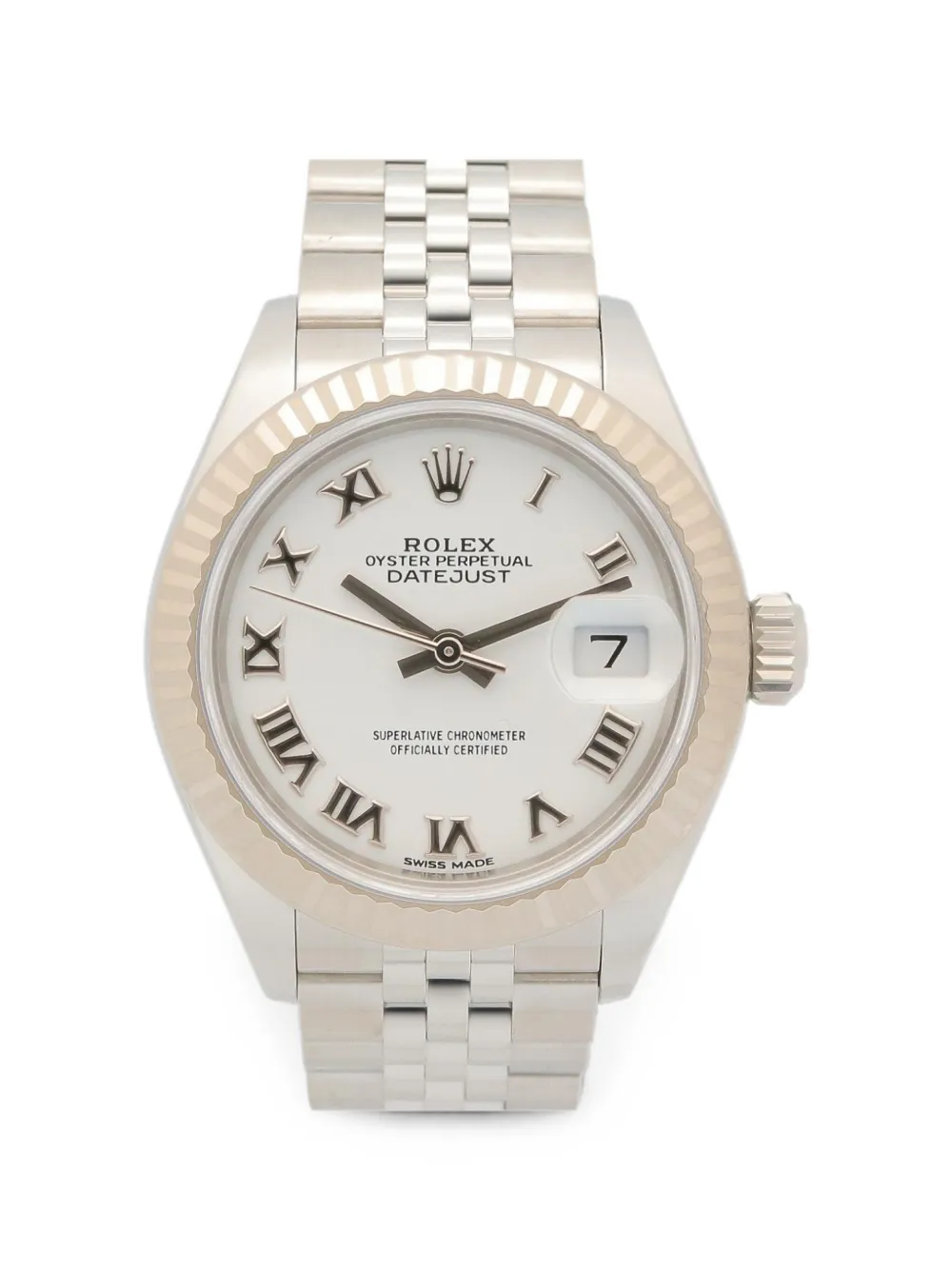 Rolex 2010s Datejust fluted-bezel 28mm watch - Bianco