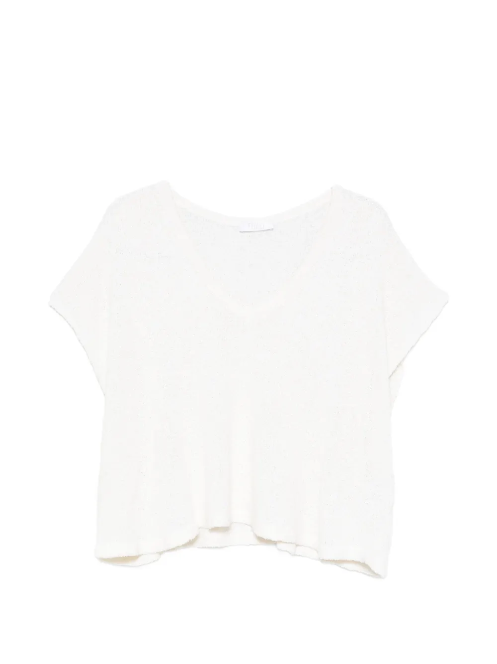 Fedeli V-neck short-sleeve sweater - Neutrals