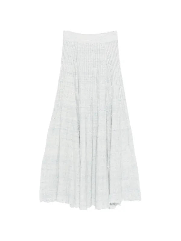 Fedeli Ribbed Midi Skirt in Grey