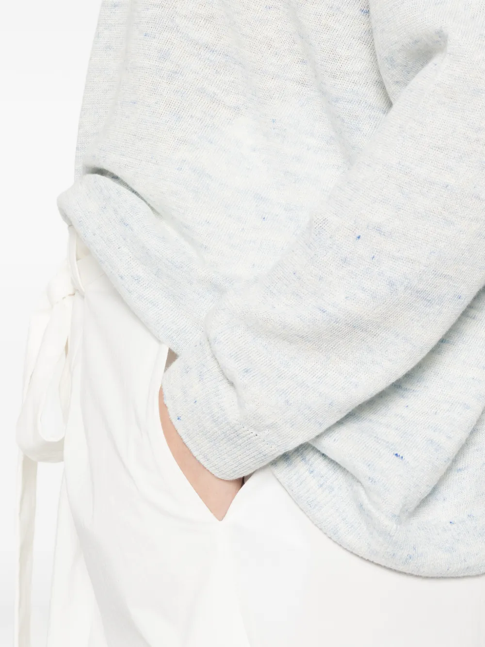 Fedeli Trui met ronde hals en mergel-effect Blauw