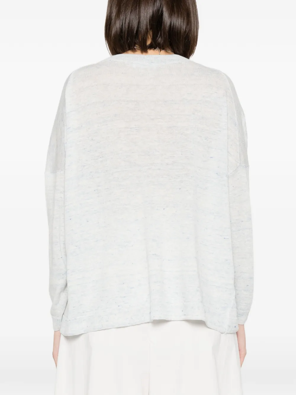 Fedeli Trui met ronde hals en mergel-effect Blauw