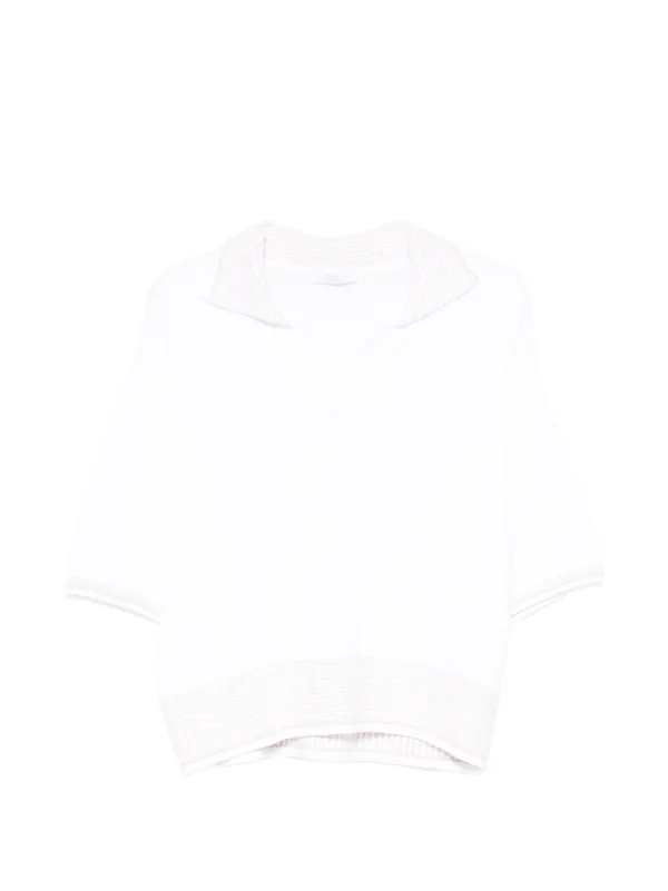 Fedeli Gingham-check-trim Sweater in White