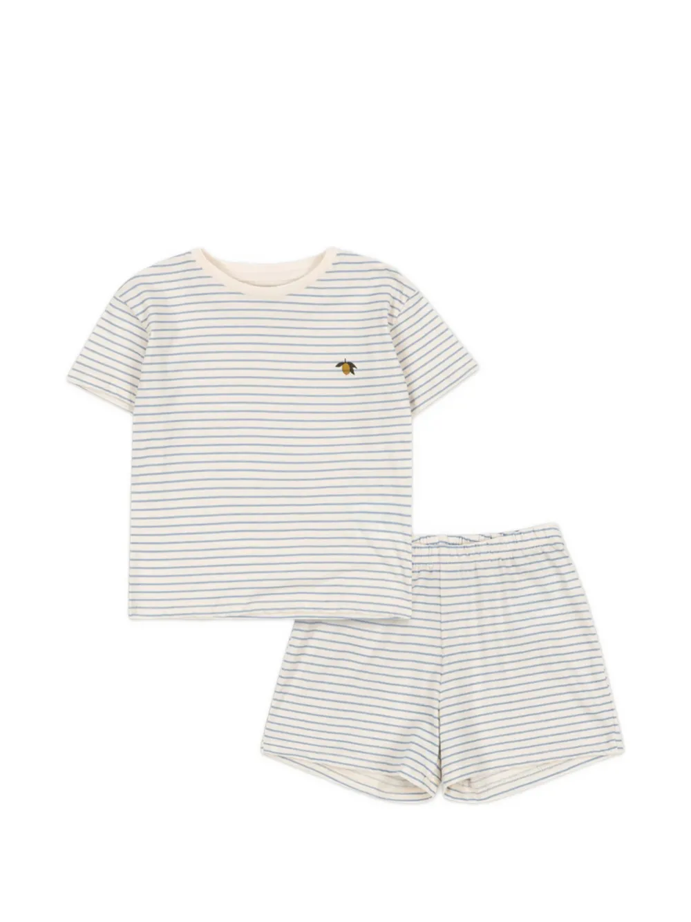 Konges Sløjd Famo stripe-pattern lemon-print shorts set - Toni neutri
