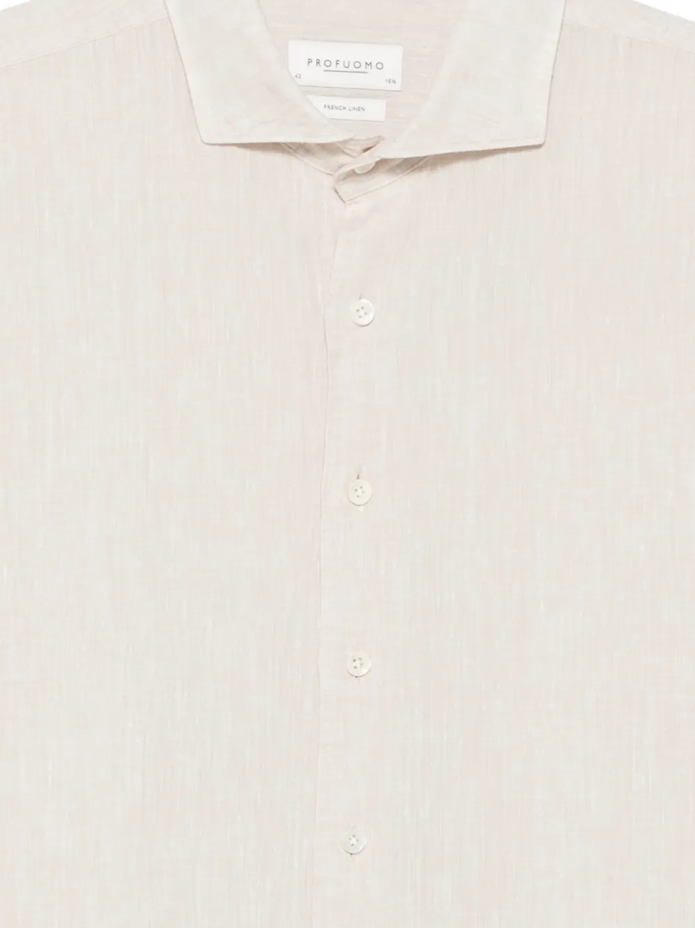 Profuomo Overhemd van Frans-linnenblend Beige