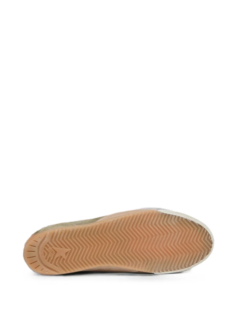 Golden Goose True-Star in olive suede with gold star sneakers Groen