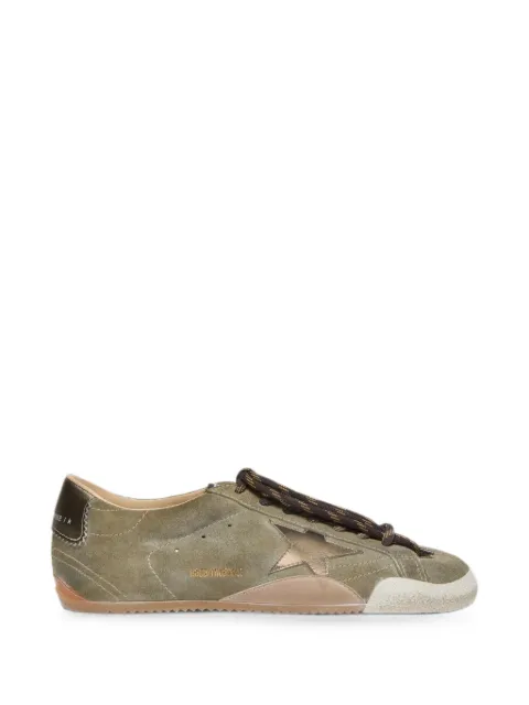 Golden Goose  True-Star in olive suede with gold star sneakers