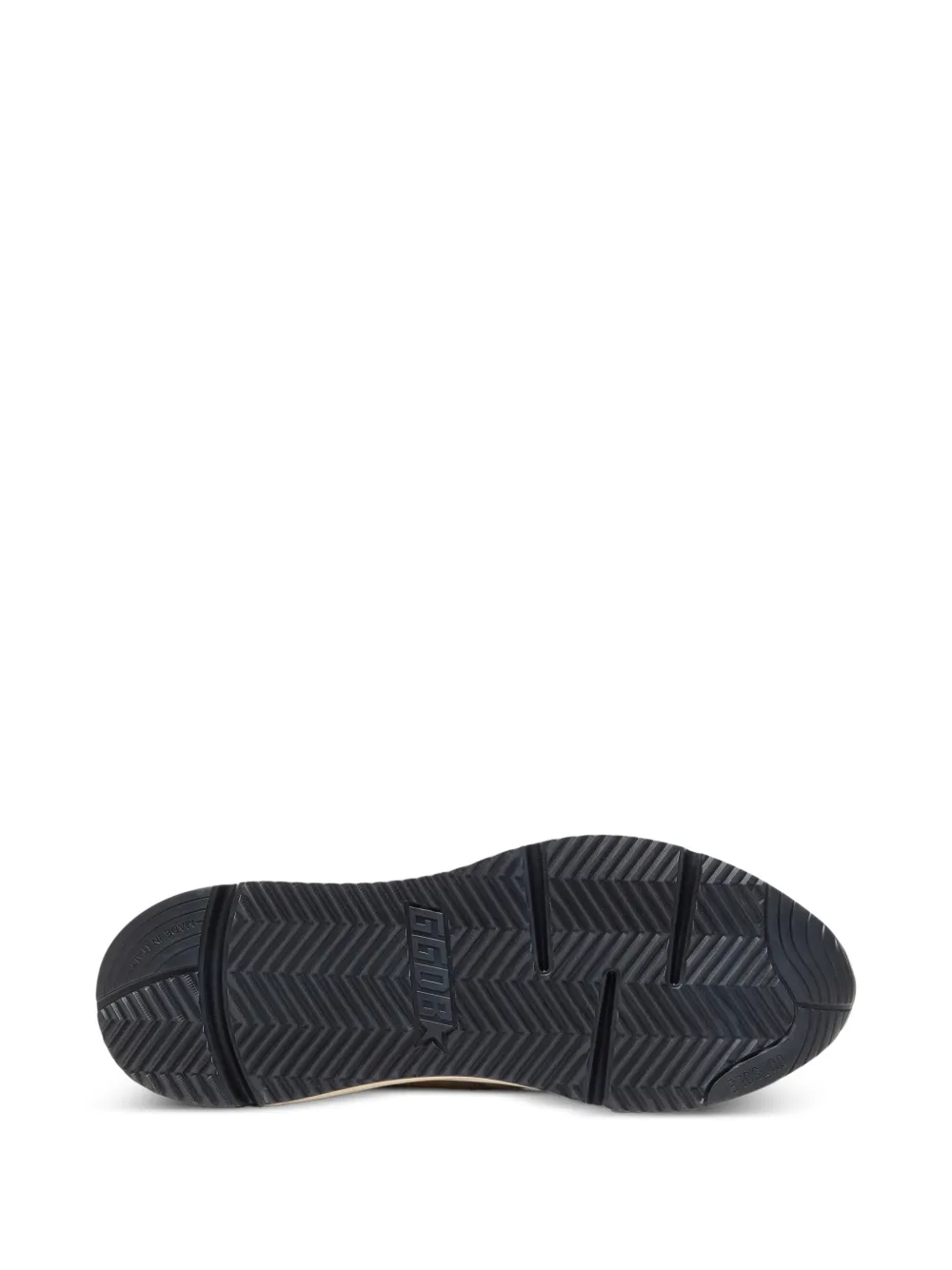 Golden Goose Running Sole crème nylon en leren sneakers met groene leren ster Wit