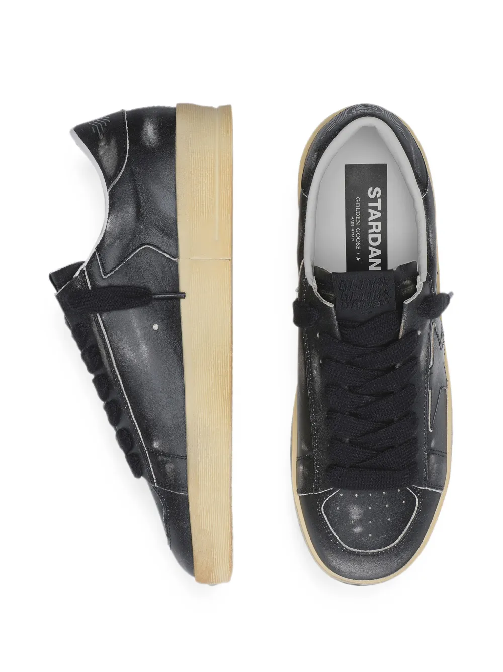 Golden Goose Stardan leren sneakers met ster Zwart
