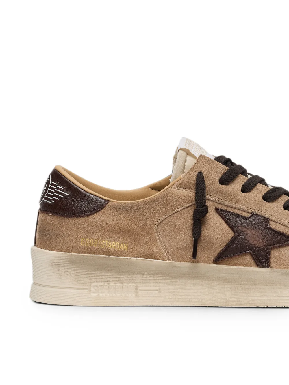 Golden Goose Stardan suede toe nylon tongue suede upper leather Star and heels Beige
