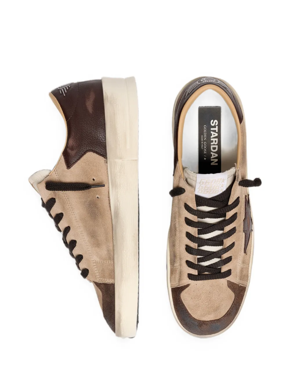 Golden Goose Stardan suede toe nylon tongue suede upper leather Star and heels Beige