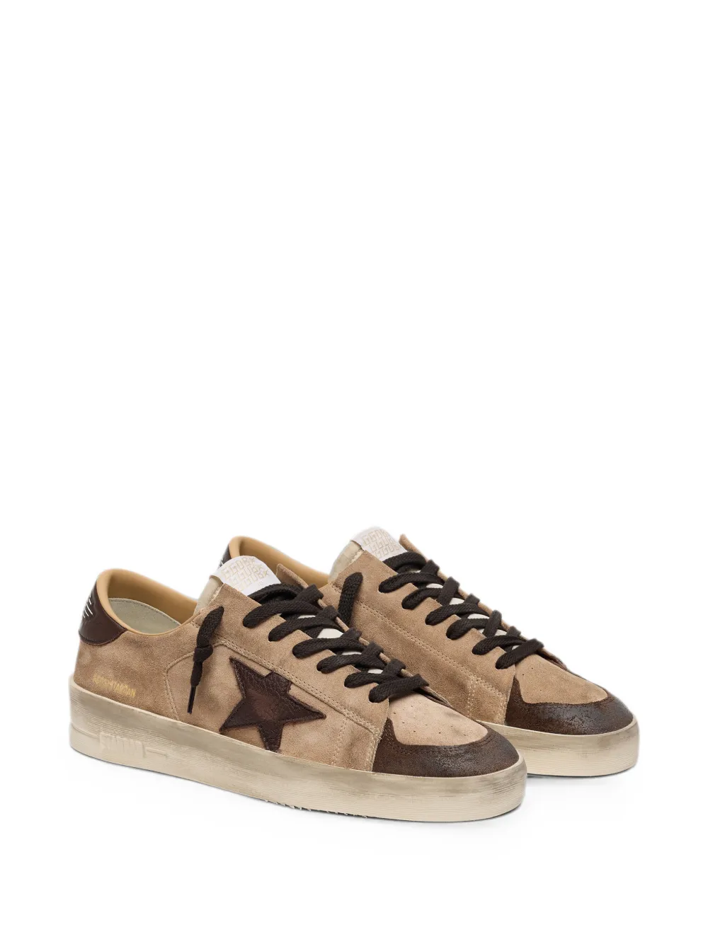 Golden Goose Stardan suede toe nylon tongue suede upper leather Star and heels Beige