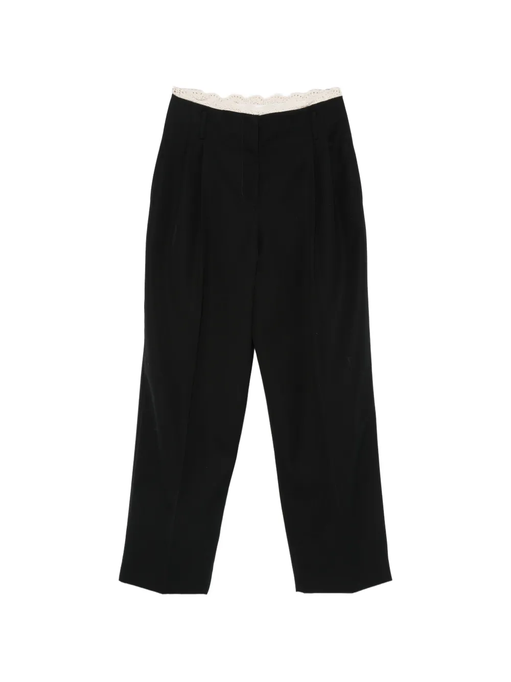 Magda Butrym crochet-trim belted trousers - Nero