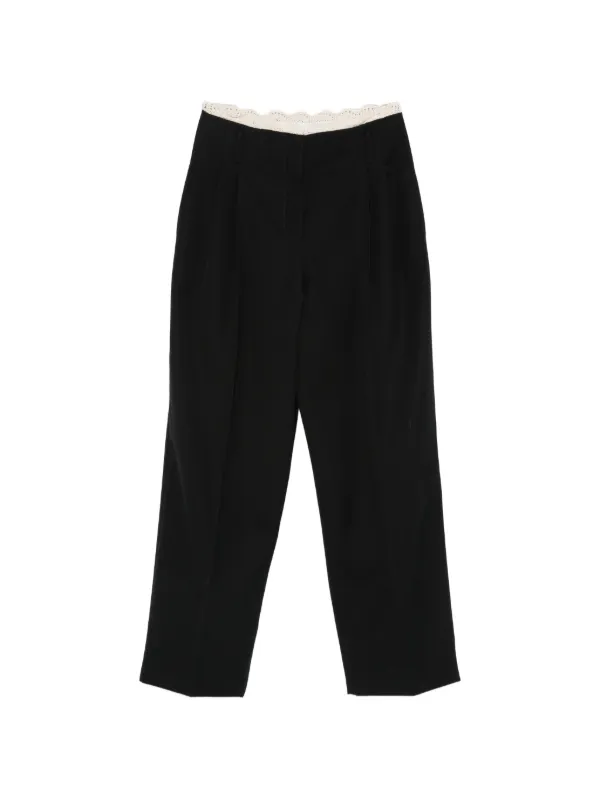 Magda Butrym Crochet-trim Belted Trousers in Black
