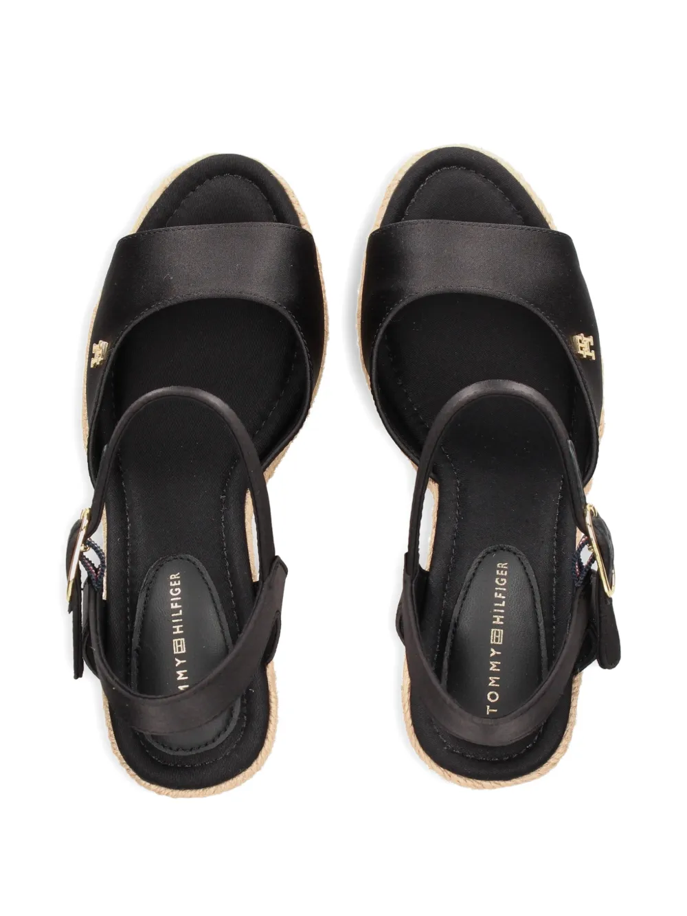 Tommy Hilfiger Sandalen met sleehak Zwart