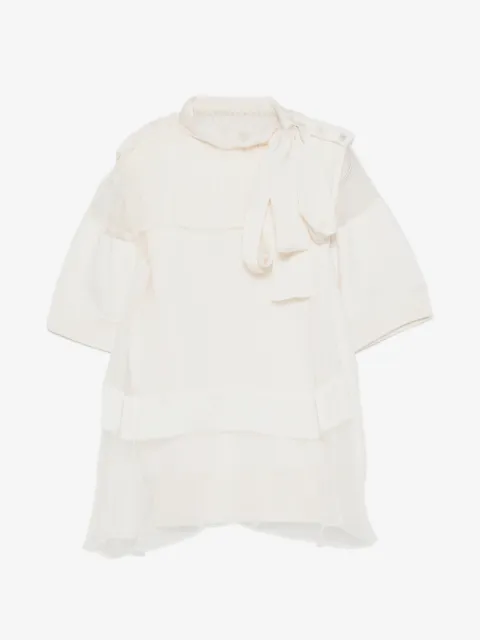 sacai pussy-bow panelled top