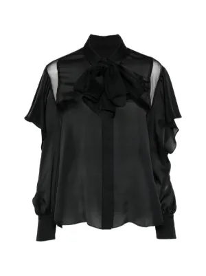 Sacai プリーツ シャツ | ブラック | FARFETCH JP