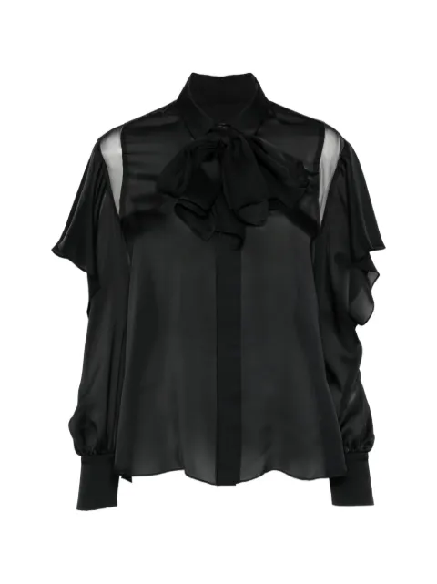 sacai pussy-bow ruffled shirt