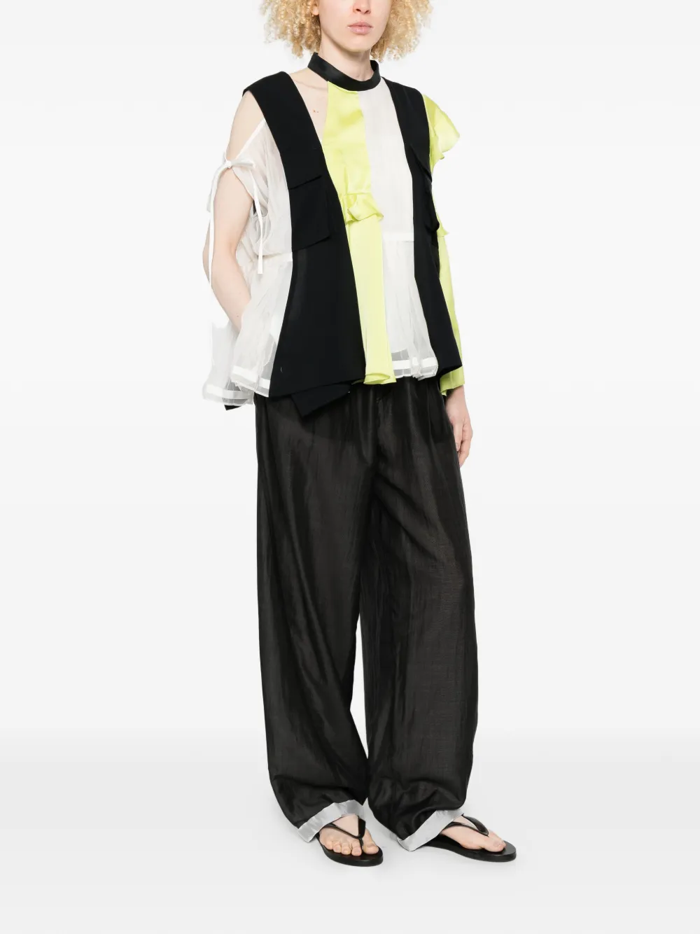 sacai Shirt met ruches Blauw