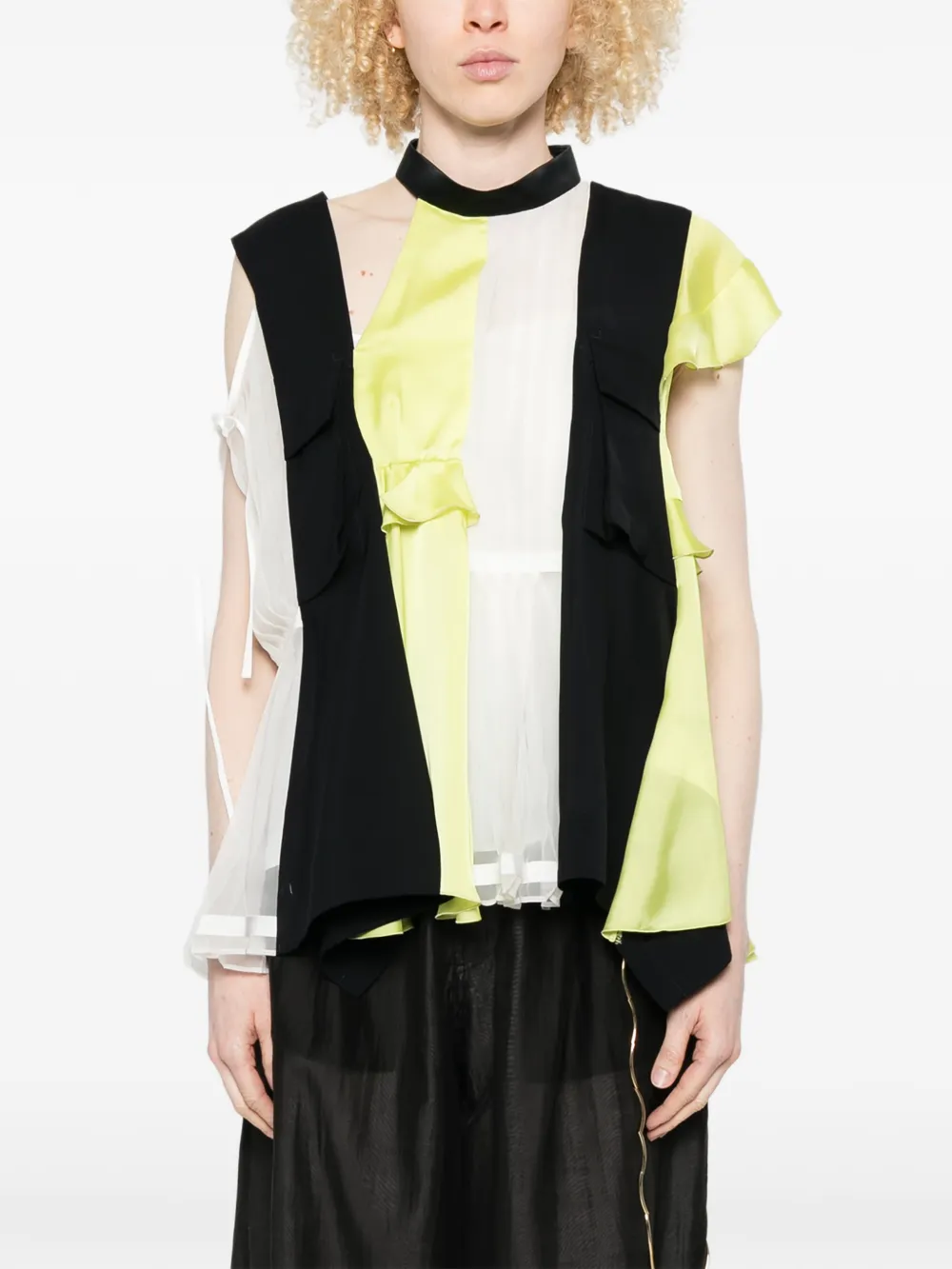 sacai Shirt met ruches Blauw