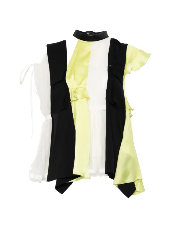 Sacai ラッフル ブラウス | ブルー | FARFETCH JP