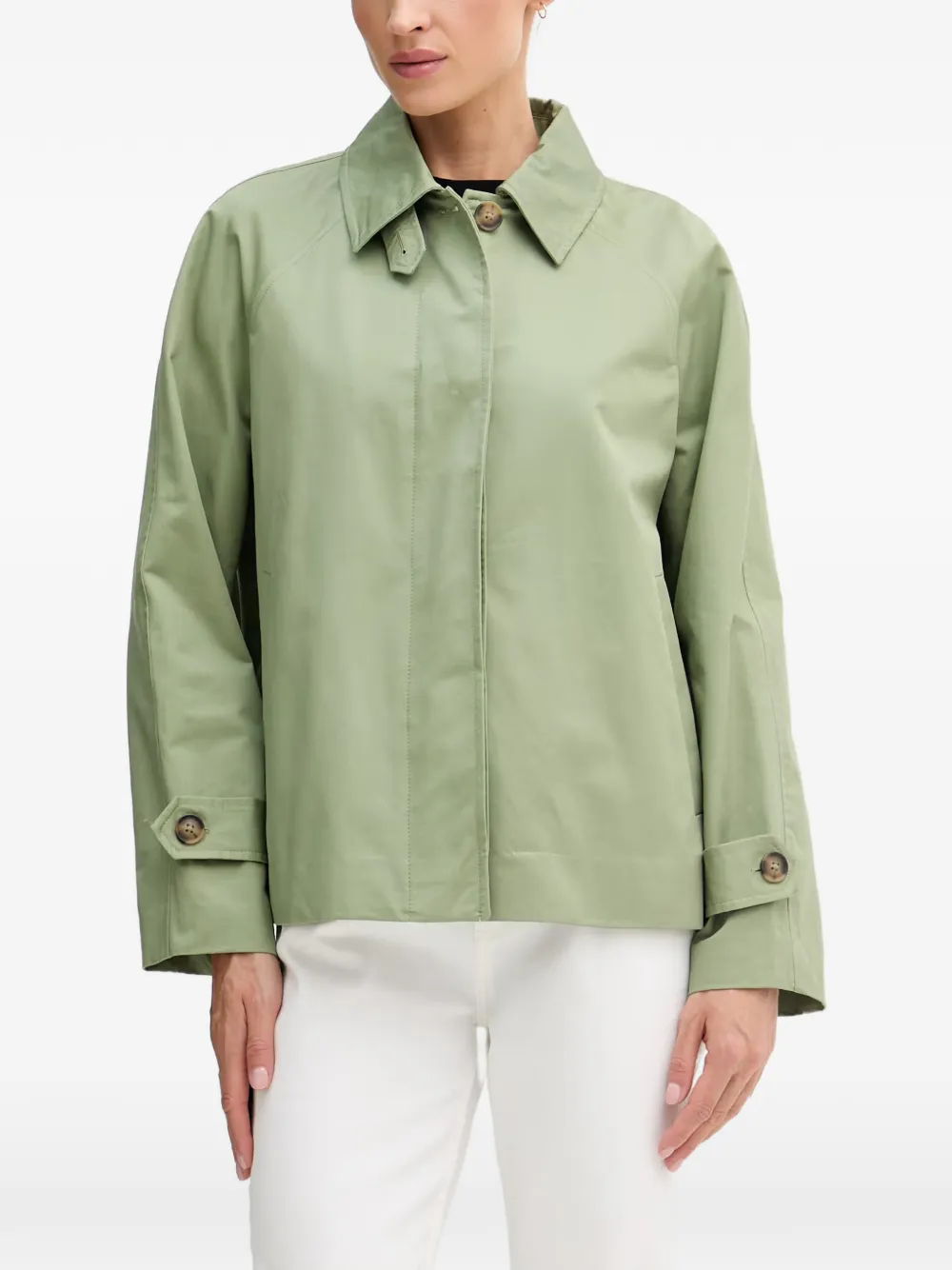 Benetton button-fastening raglan-sleeve coat - Green
