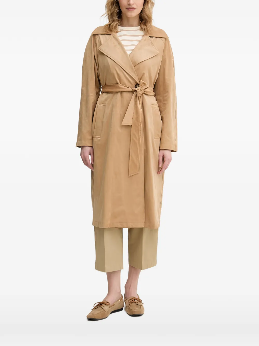 Benetton double-breasted belted coat - Brown