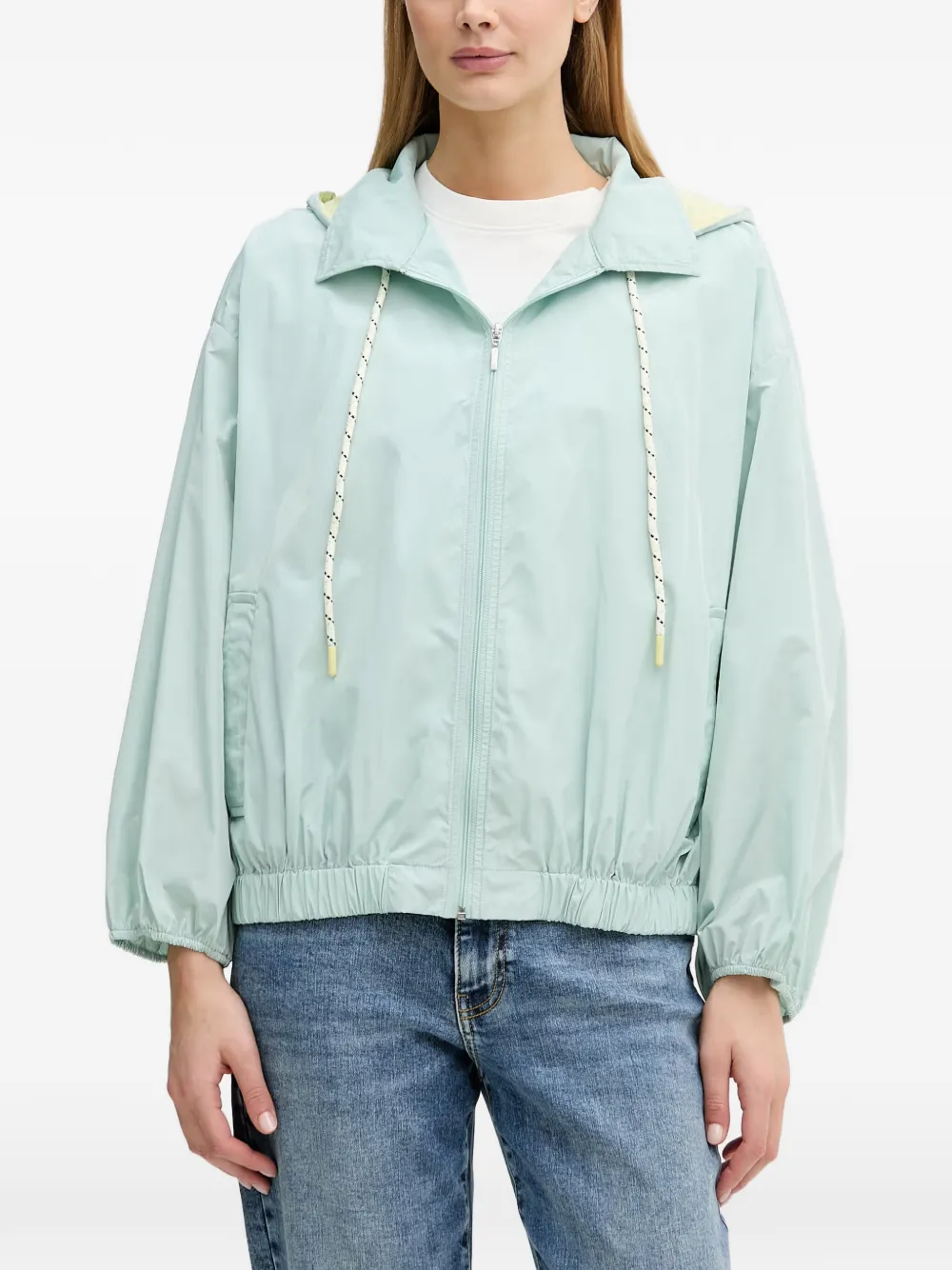 Benetton drawstring-hooded elasticated-hem jacket - Grün