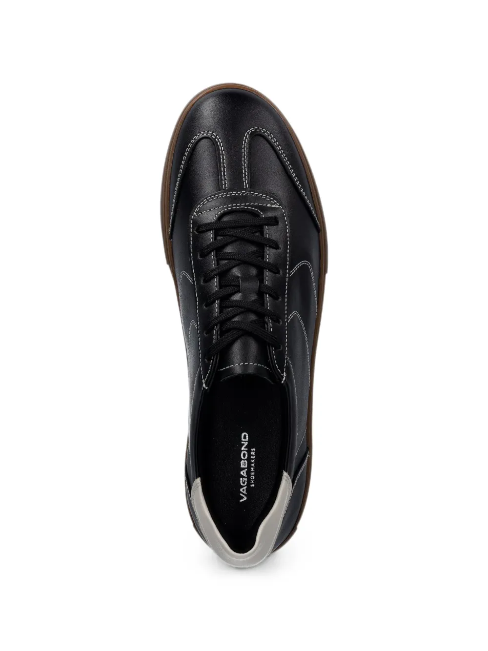 VAGABOND Cody contrast-stitch leather sneakers Zwart
