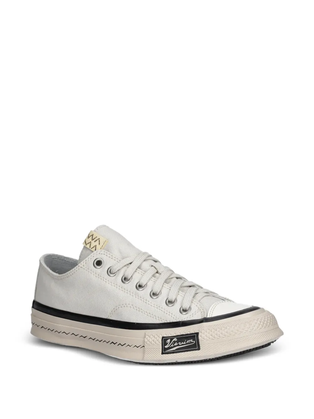 visvim logo-patch lace-up sneakers Beige