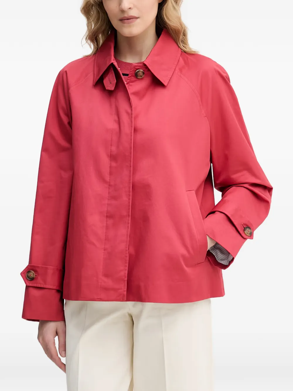 Benetton raglan-sleeve button-up coat