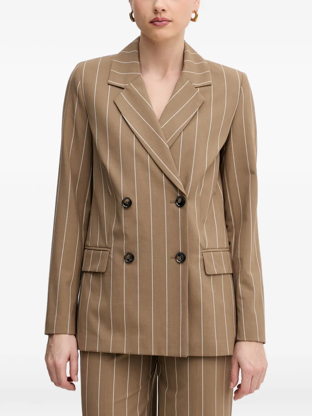 Benetton Blazer doppiopetto gessato - Marrone