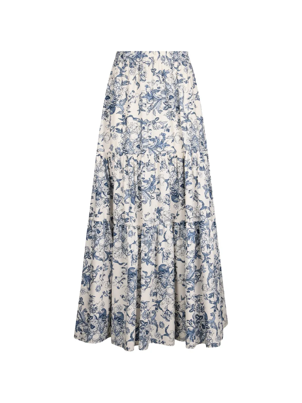 LIU JO ruffled printed maxi skirt - Bianco