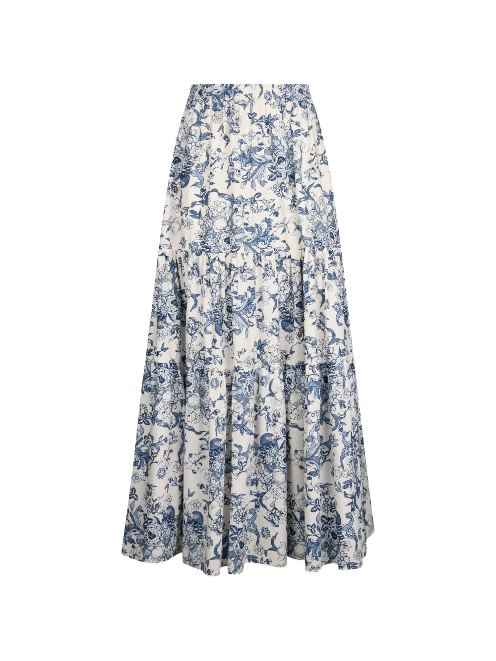 LIU JO ruffled printed maxi skirt - Bianco