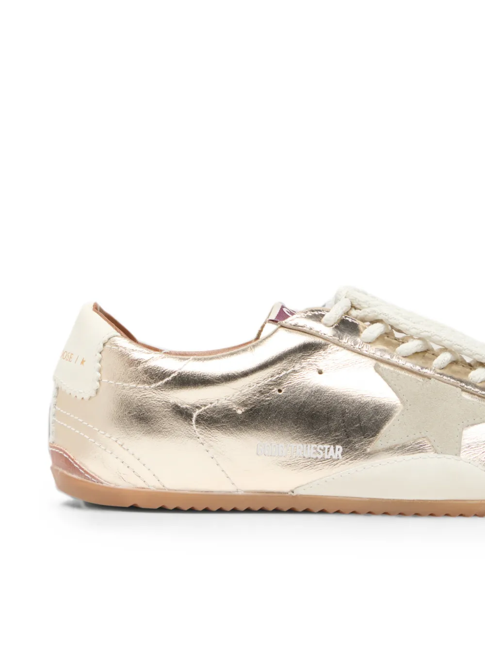 Golden Goose True Star gelamineerd leren sneakers met suède vlakken Goud