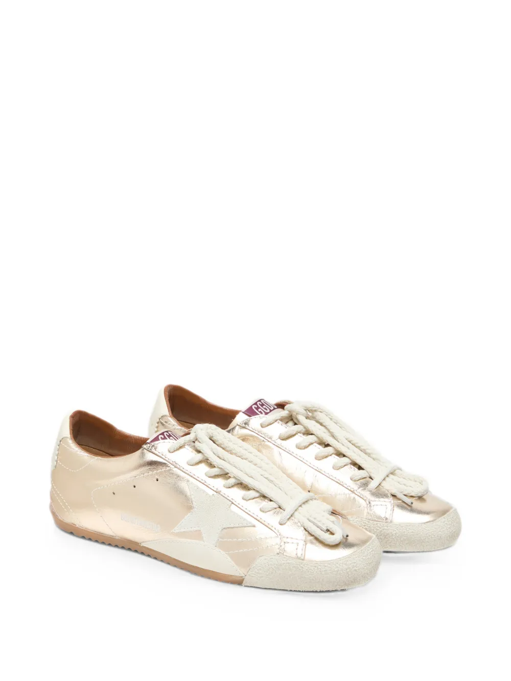 Golden Goose True Star gelamineerd leren sneakers met suède vlakken Goud
