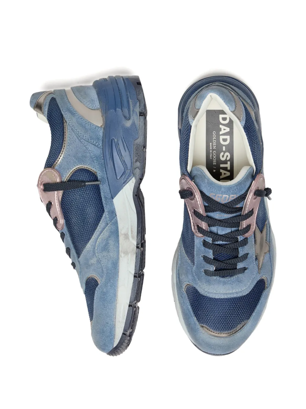 Golden Goose Dad-Star mesh en suède sneakers met sterdetail Blauw