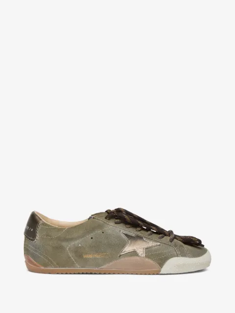 Golden Goose True-Star in olive suede with gold star
