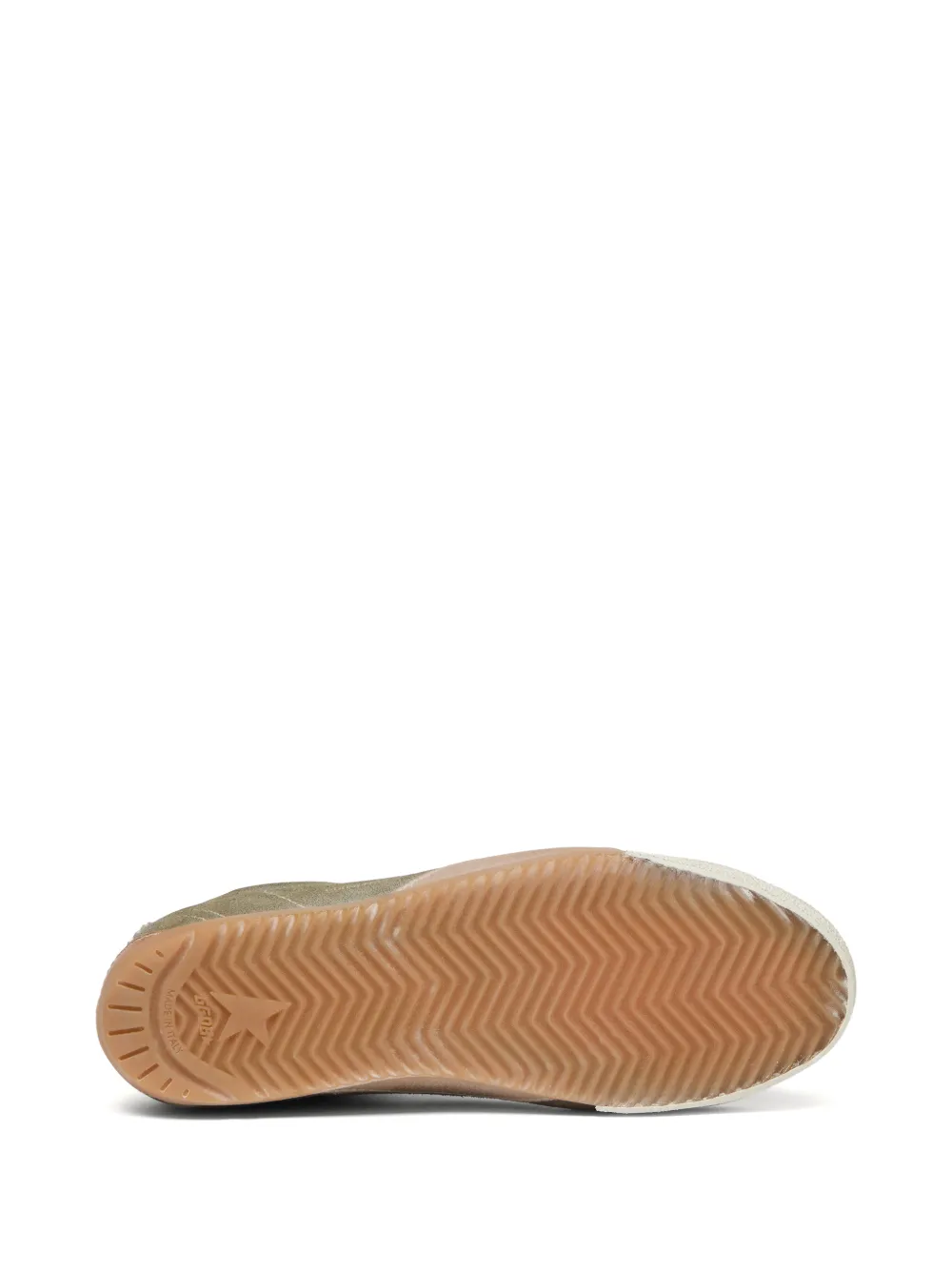 Golden Goose True-Star in olive suede with gold star Groen