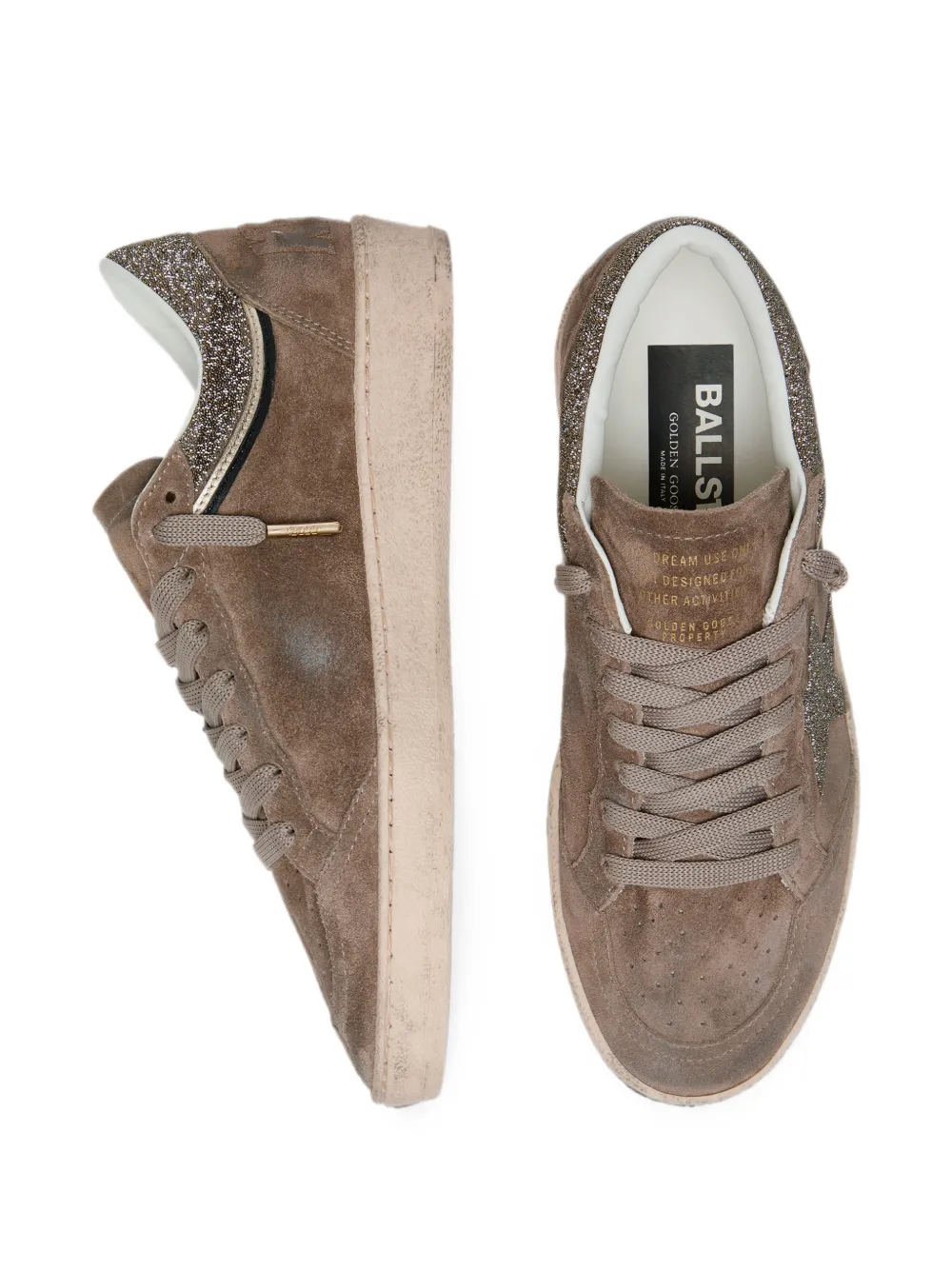 Golden Goose Ballstar sneakers met suède bovenkant en ster Bruin