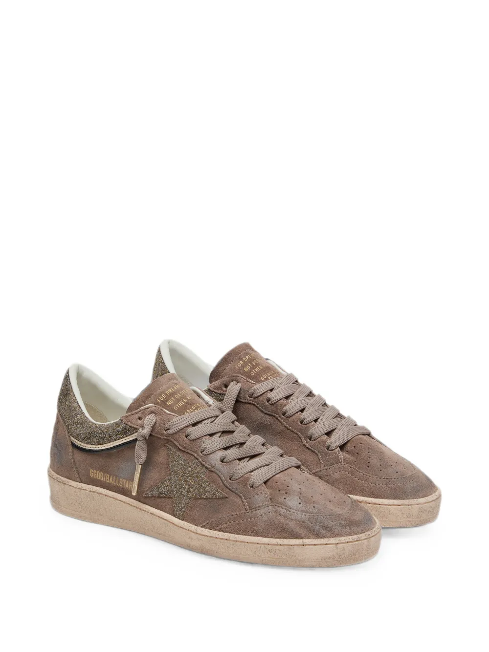 Golden Goose Ballstar sneakers met suède bovenkant en ster Bruin