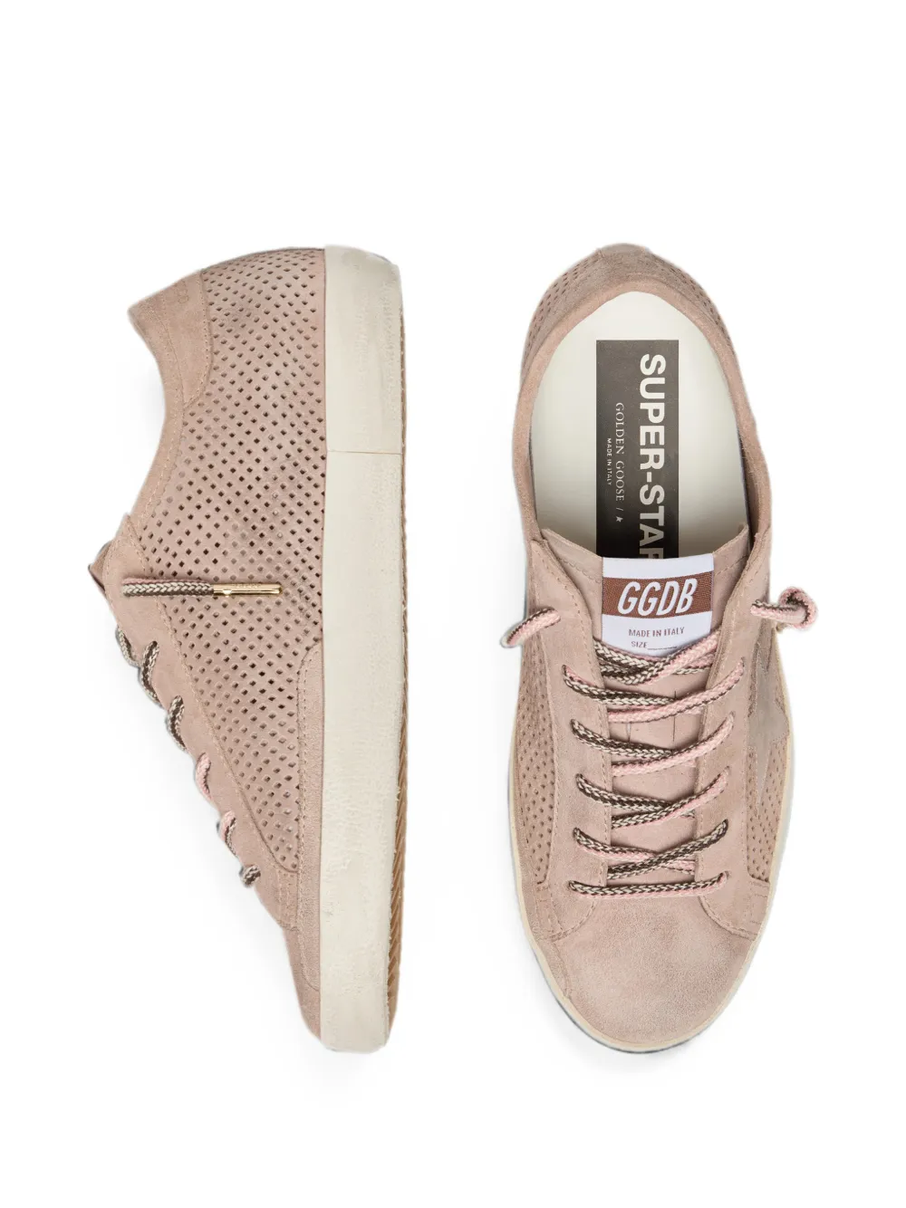 Golden Goose Super-Star LTD suède sneakers met geperforeerde details en ster Roze