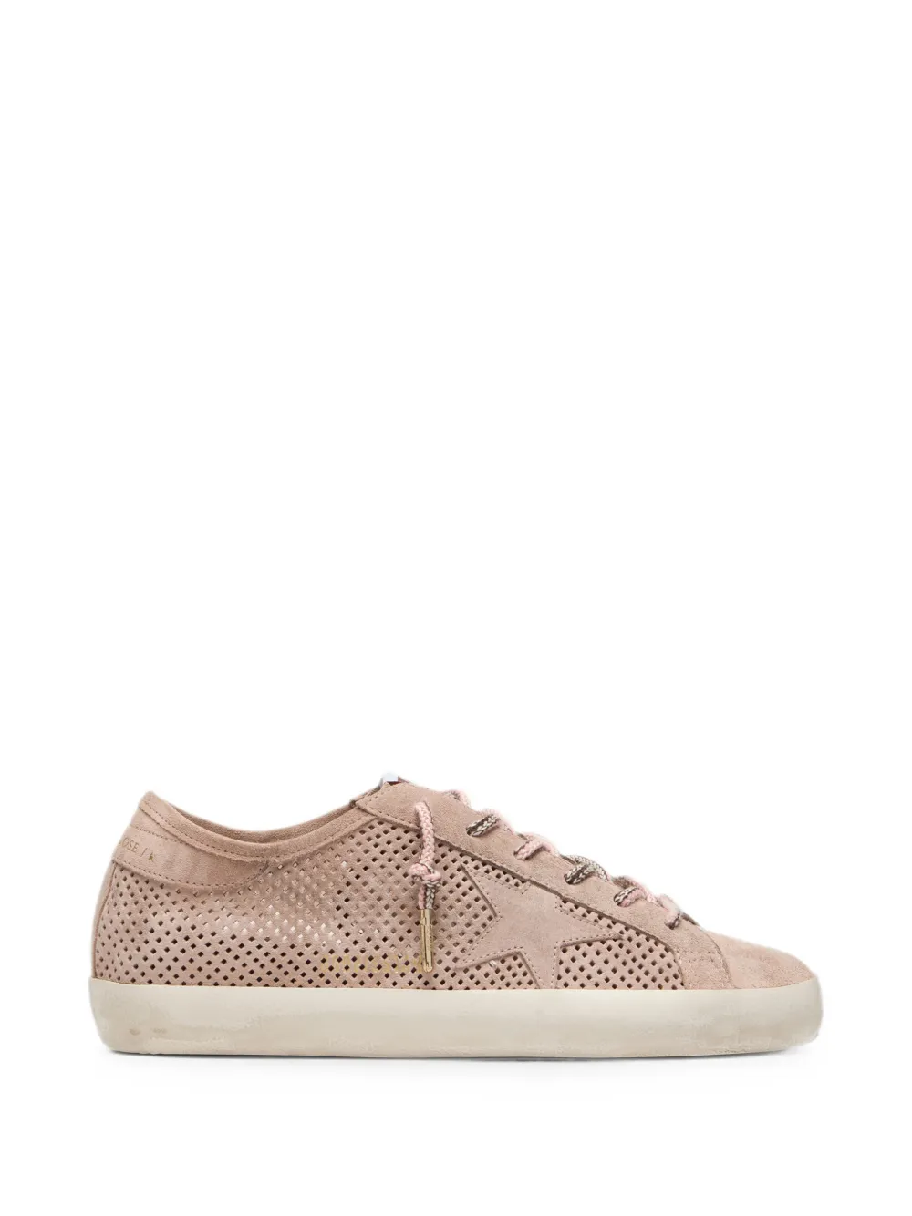 Golden Goose Super-Star LTD in powder-pink perforated suede with tone-on-tone star sneakers - Rosa