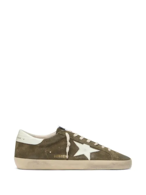 Golden Goose Super-Star in olive-green suede with white leather star sneakers