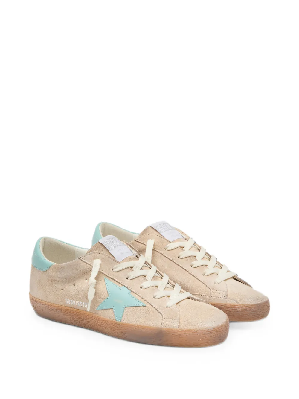 Golden Goose Super-Star suède sneakers met ster Beige