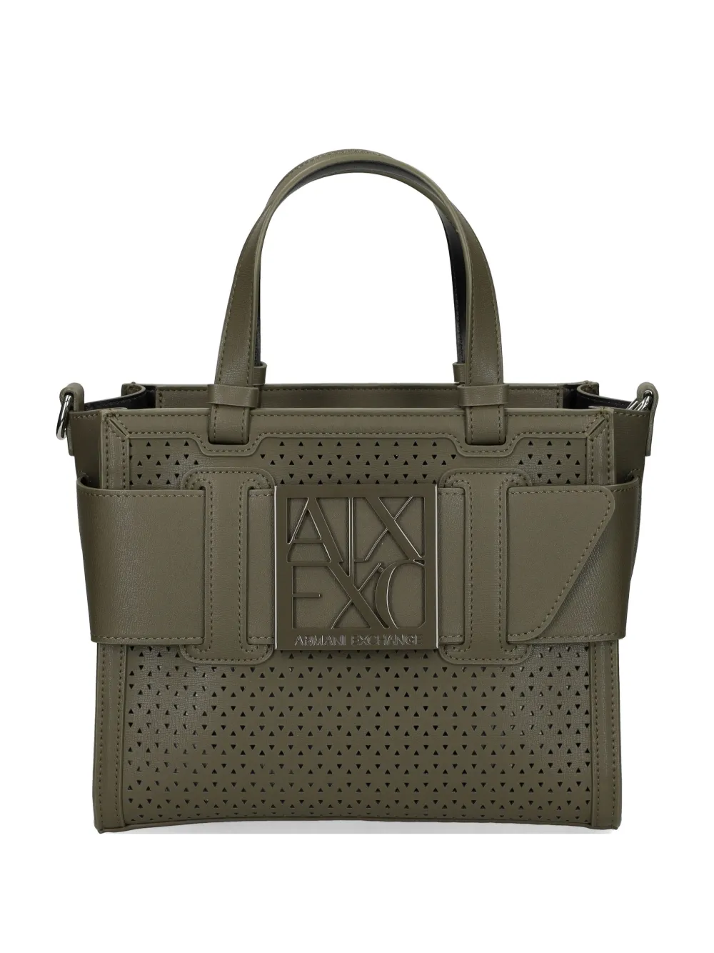 Armani Exchange perfortated logo tote bag - Verde