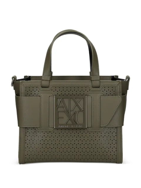 Armani Exchange perfortated logo tote bag