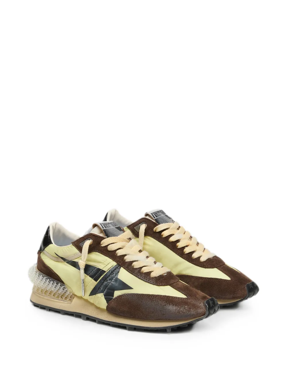 Golden Goose Marathon nylon sneakers met suèdevlakken Bruin