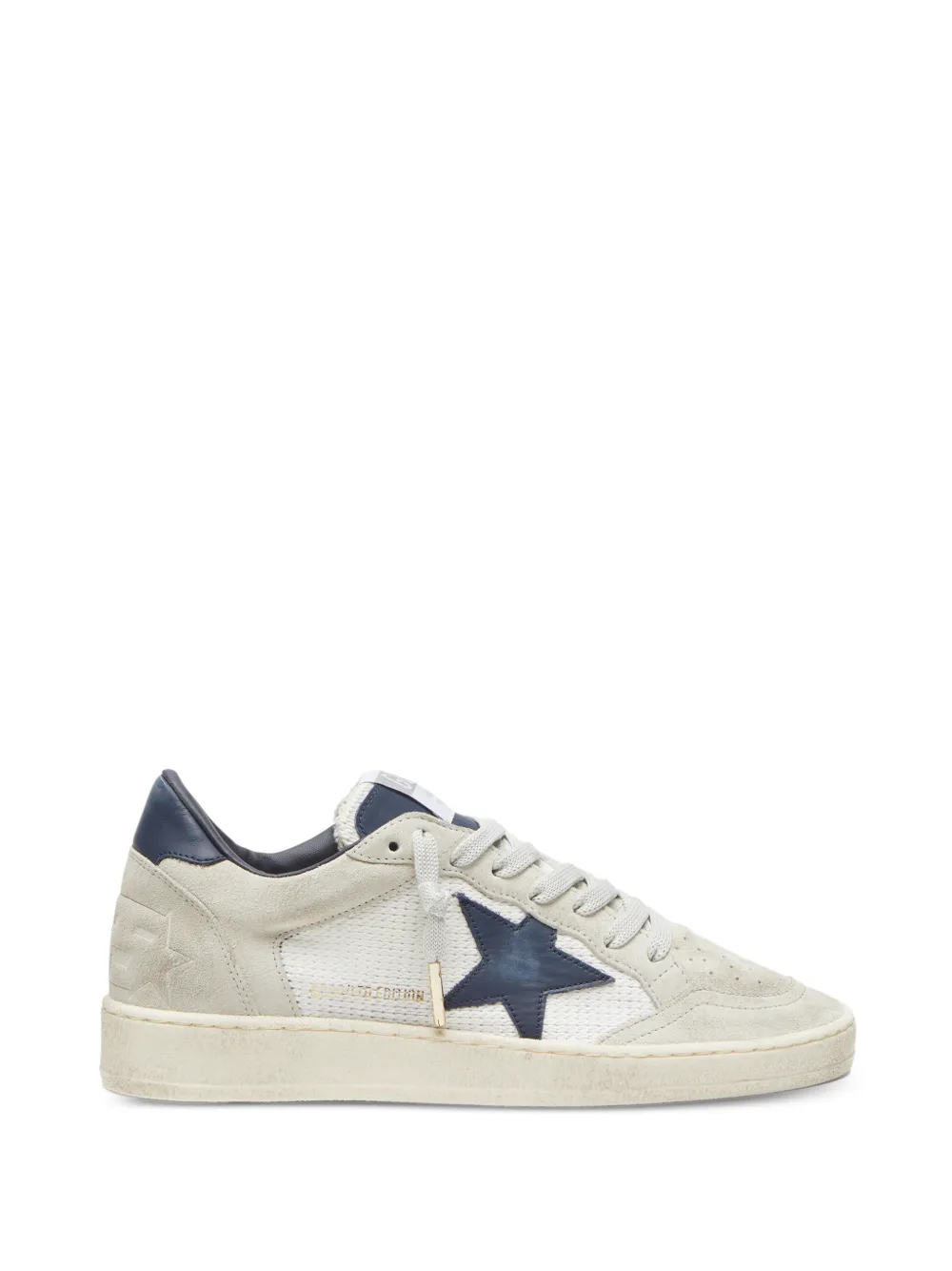Golden Goose Ball Star LTD in beige crochet and suede with blue-star sneakers - Toni neutri