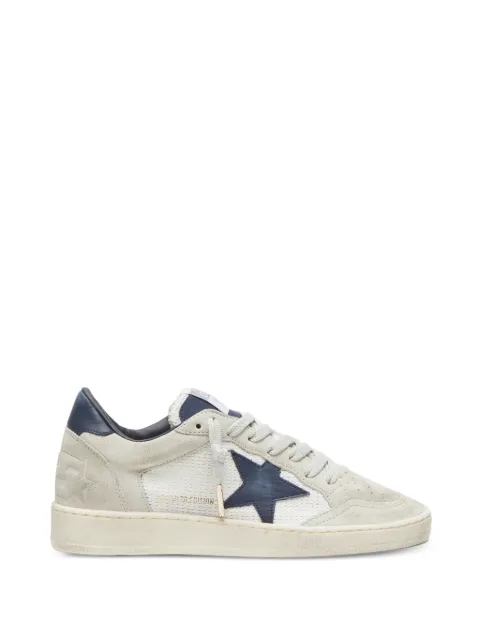 Golden Goose Ball Star LTD in beige crochet and suede with blue-star sneakers
